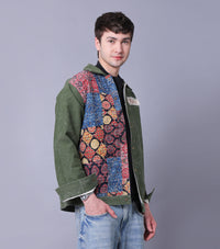 Olive Story Organic Kantha Jacket