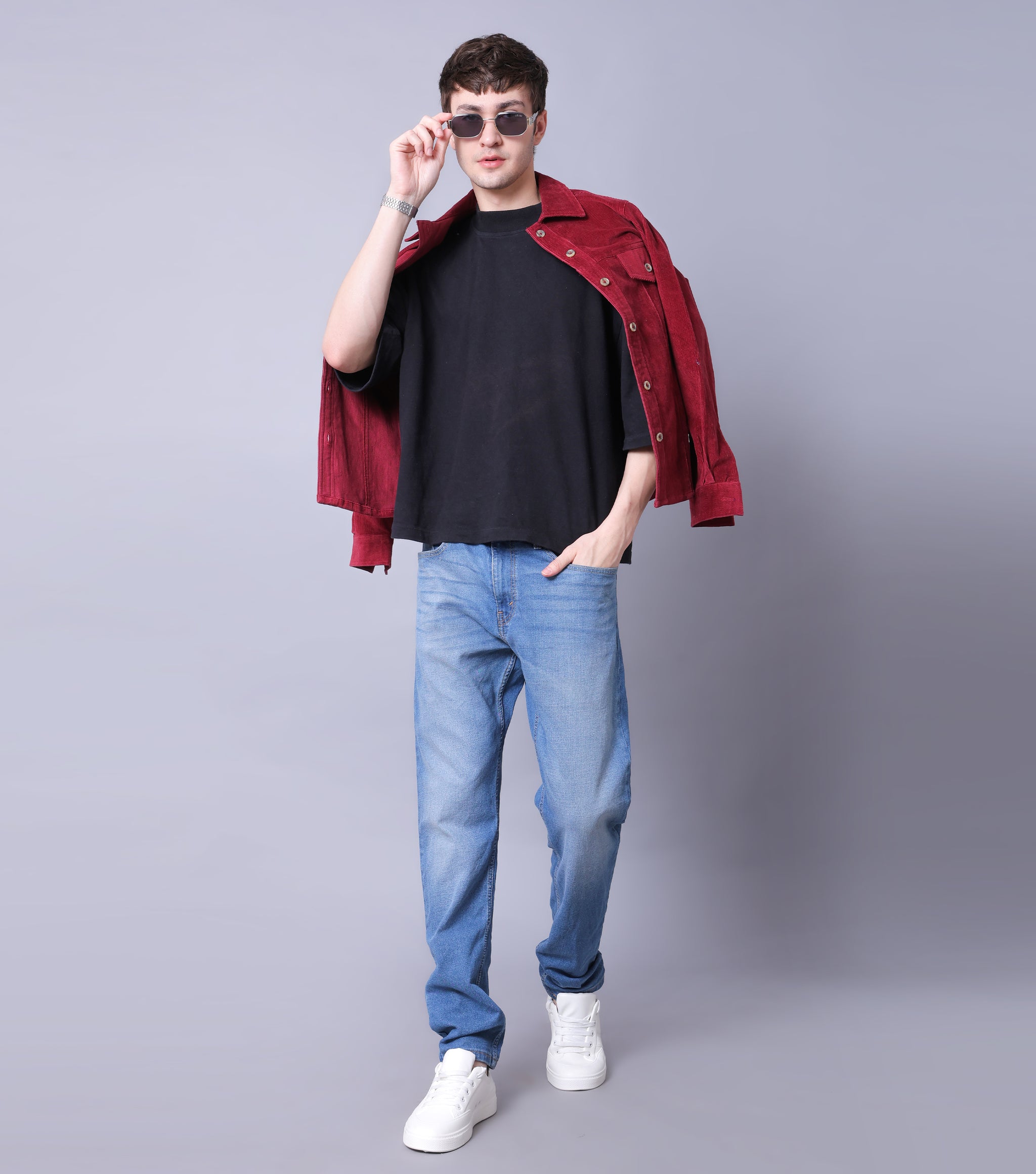 Crimson Corduroy Overshirt