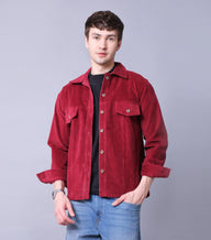Crimson Corduroy Overshirt