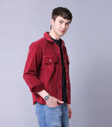 Crimson Corduroy Overshirt
