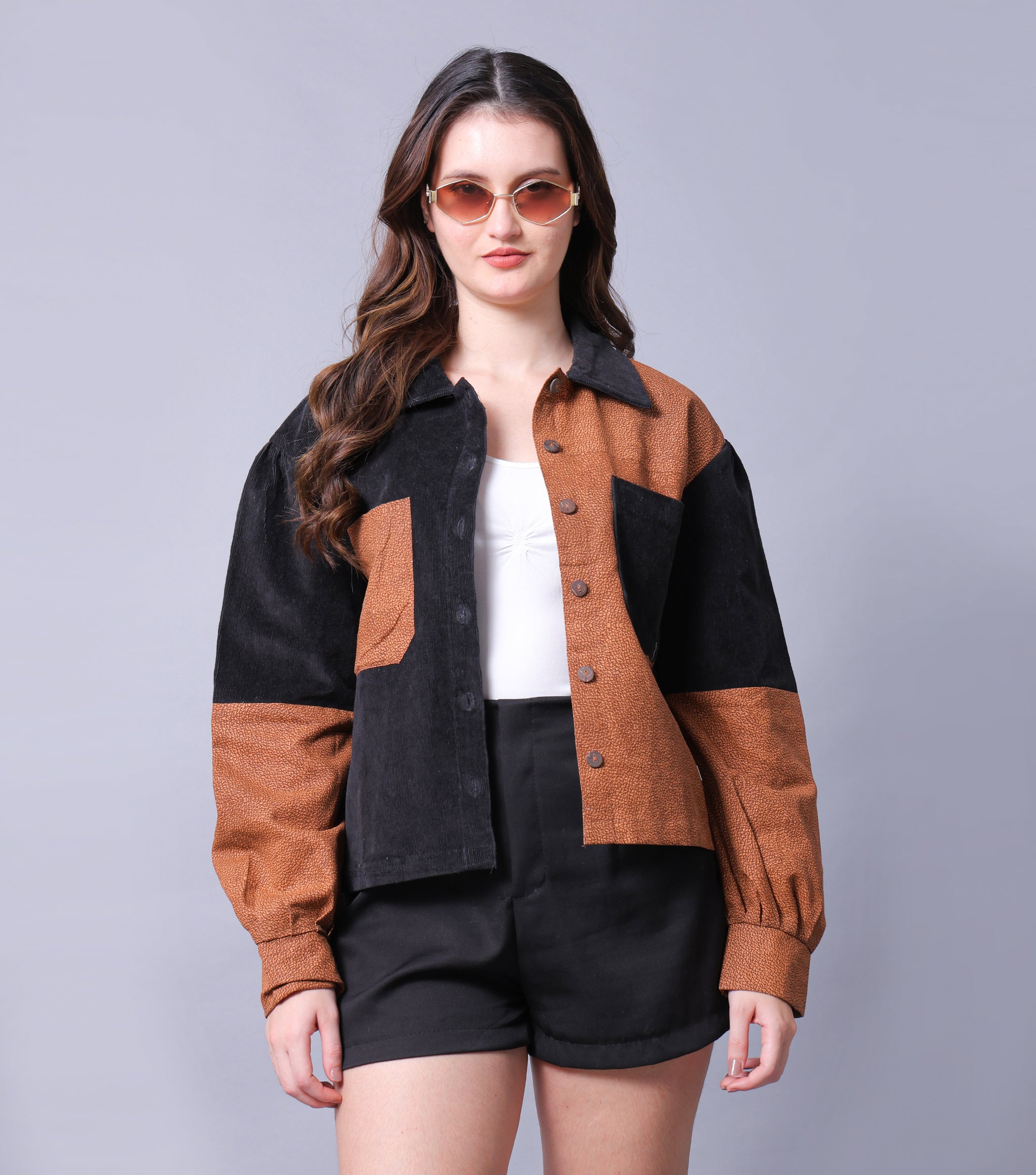 Mocha Block Corduroy Jacket