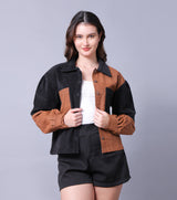 Mocha Block Corduroy Jacket