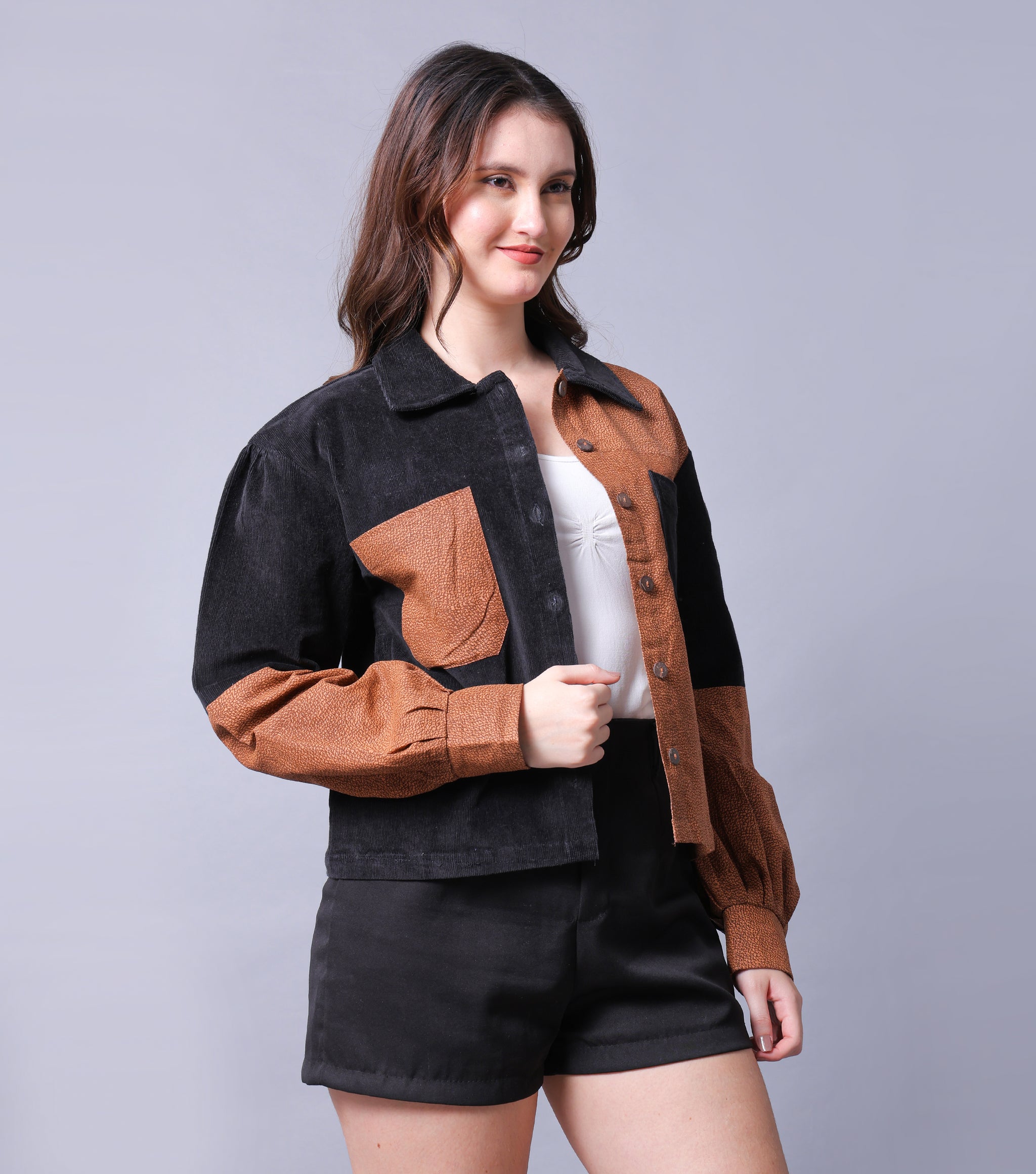Mocha Block Corduroy Jacket
